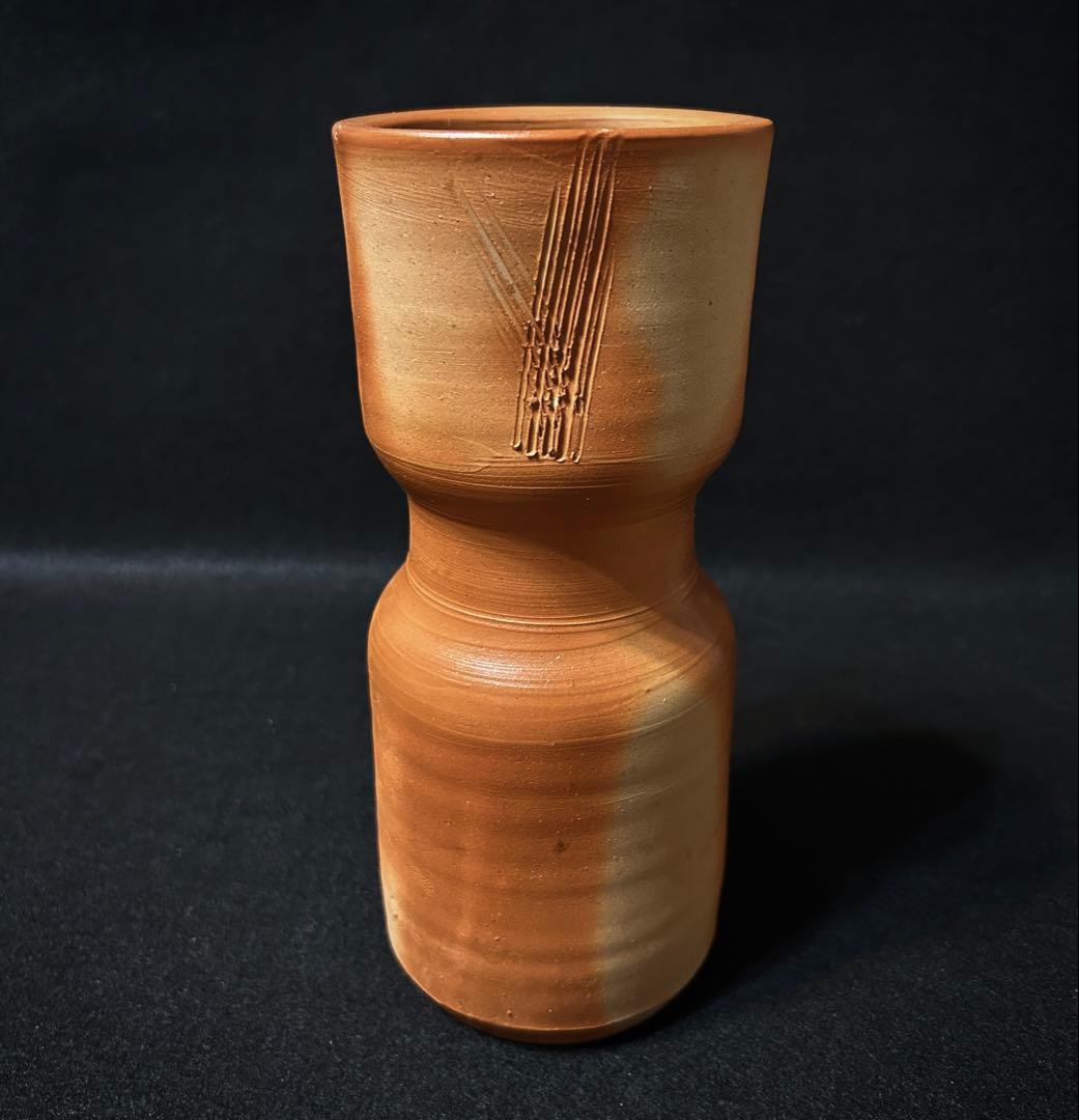 備前焼 藤原雄 緋襷 花瓶 人間国宝 陶芸 備前