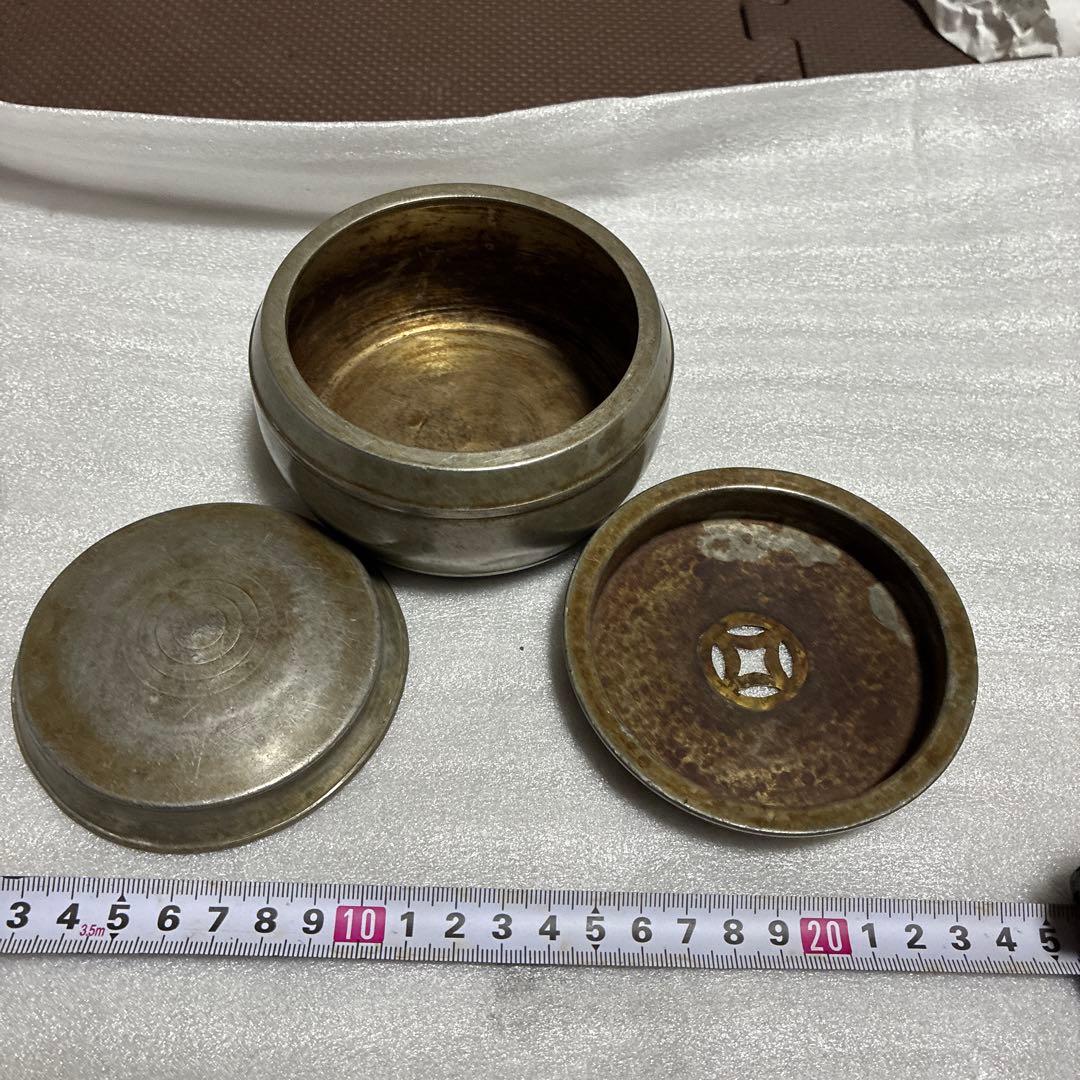 古錫　在銘　建水　茶こぼし　茶入　重453.5g煎茶道具　茶道具