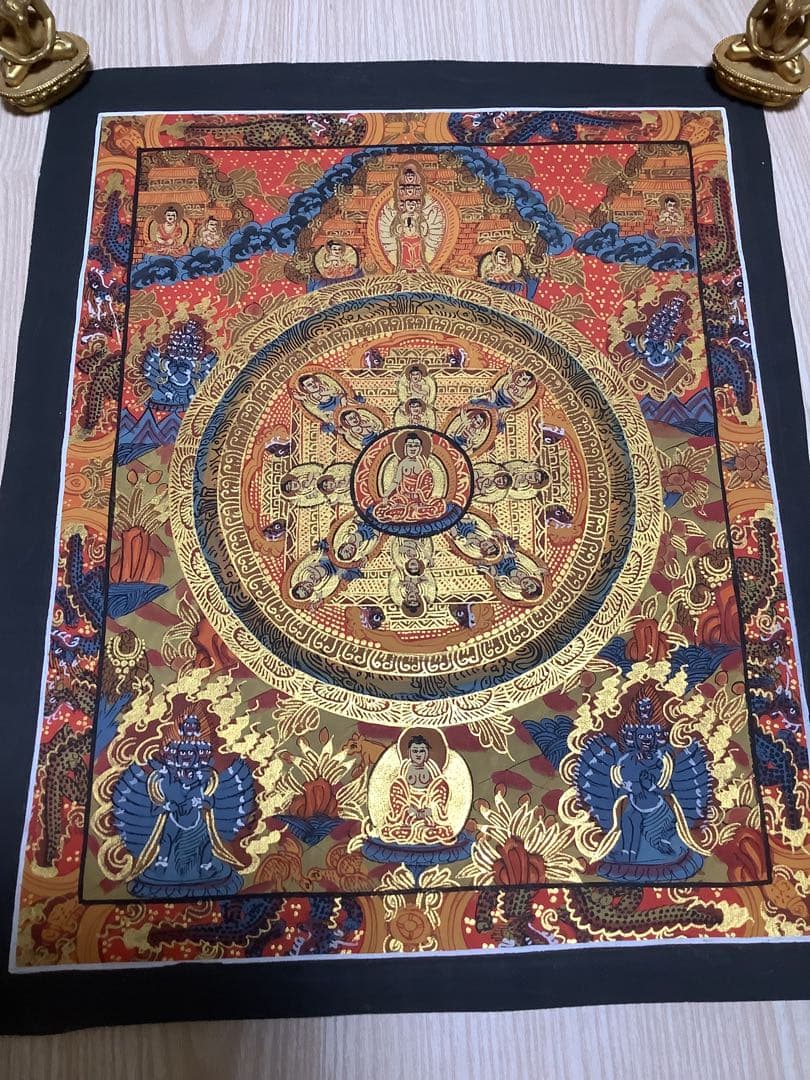 《 チベット密教　新品　1点物 》 手描き　曼荼羅　仏陀　釈迦　仏教　密教　36