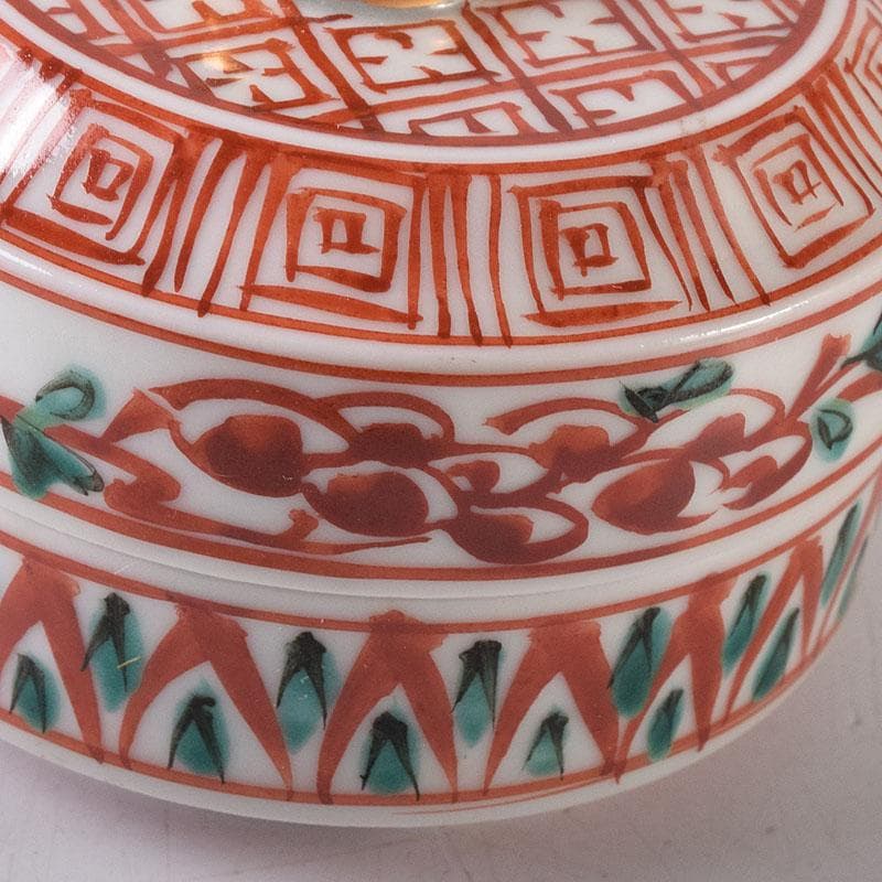 茶道具　京焼　平安　高野昭阿弥造　赤絵金彩　干支丑香合　共箱　V　8003