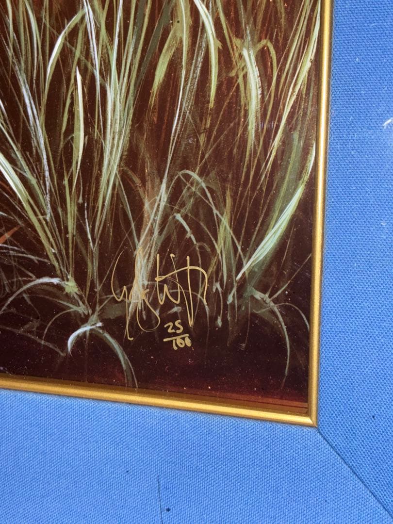 ゲーリー・ウェルティー「ウインドブロー」シルクスクリーン 直筆サイン入 額縁入