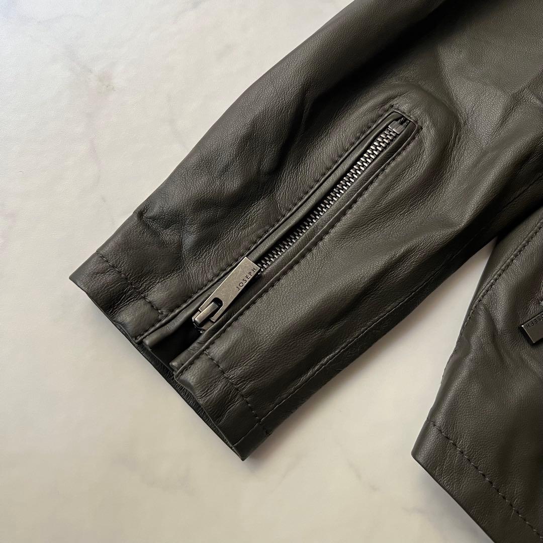 未使用タグ付 ジョゼフ レザージャケット ラムレザー ブラウン カーキ 46 M