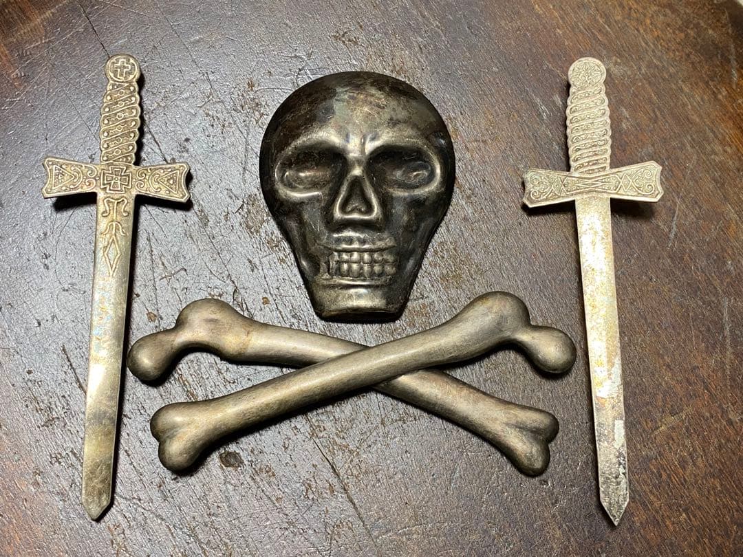 1800年後半フリーメイソン テンプラー スカル装飾 エプロン バイカー