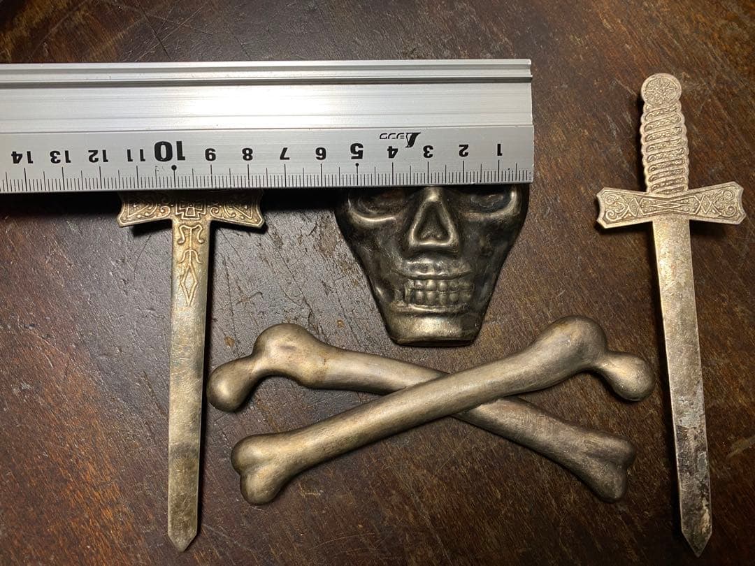 1800年後半フリーメイソン テンプラー スカル装飾 エプロン バイカー