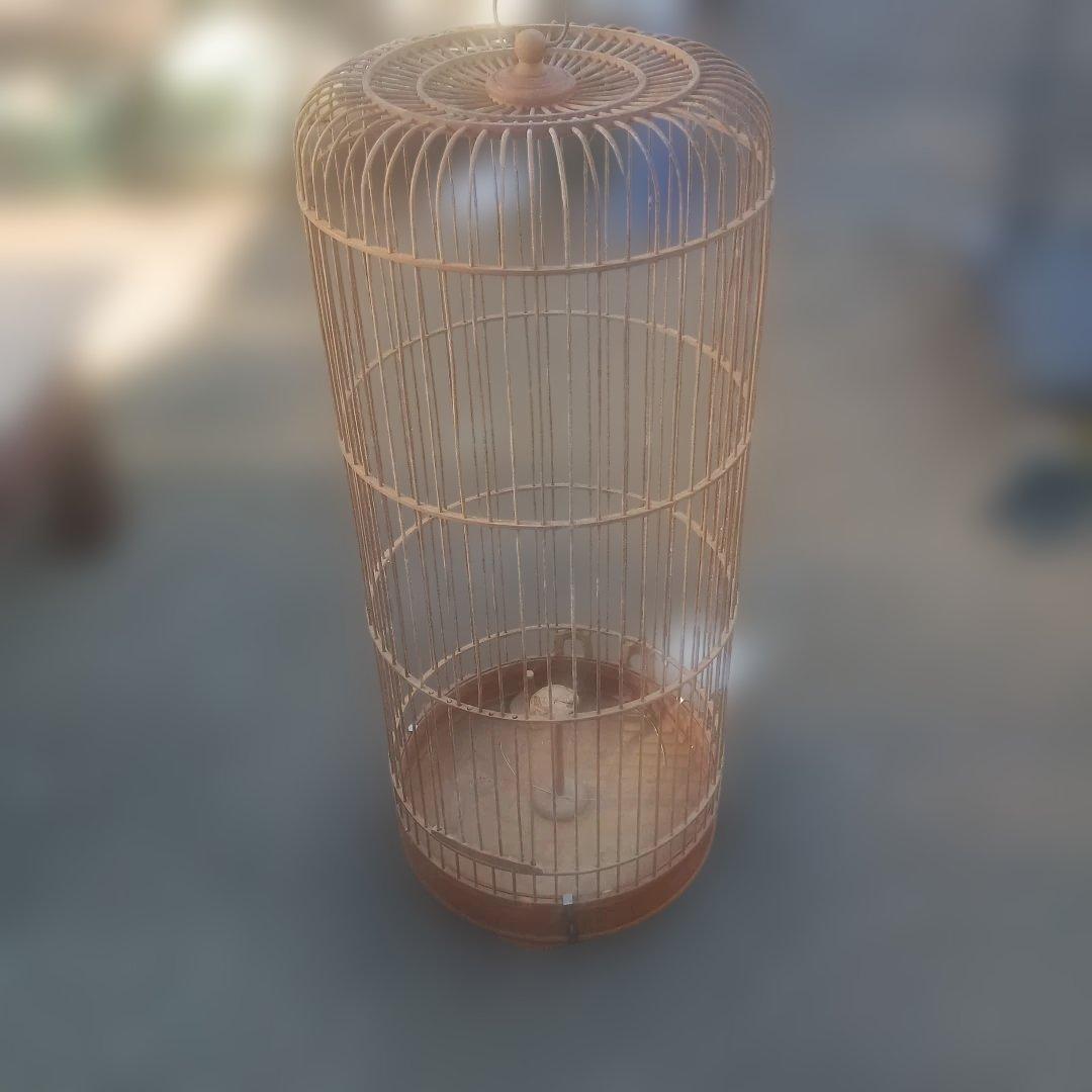 5132）木製鳥かご　吊り下げタイプ　高さ８６ｃｍ　大型
