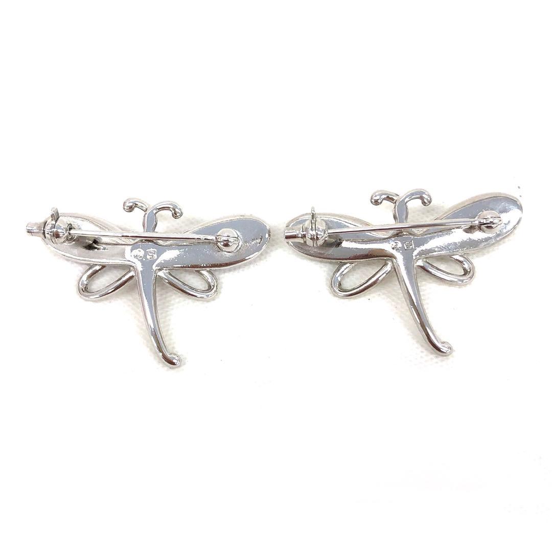 M04/075 タサキ ブローチ 2点セット アコヤパール トンボモチーフ