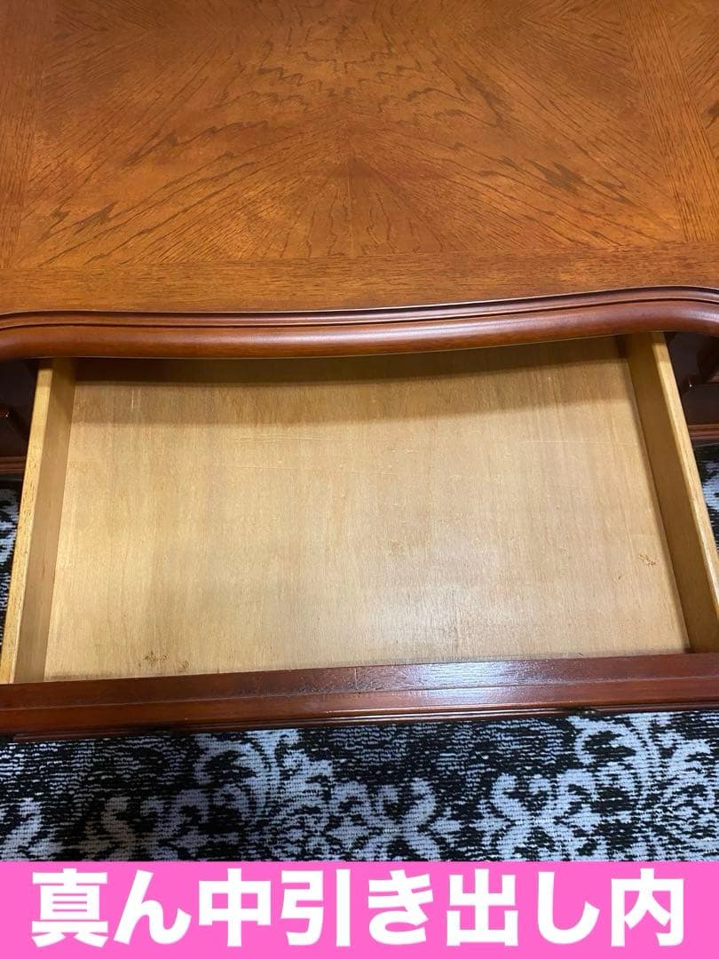 最高級♦️猫脚 彫刻 象嵌♦️希少 アンティーク プレジデント 両袖 デスク♦️送料込