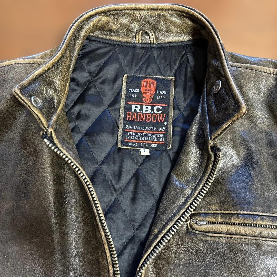 R.B.C シングルライダース レザージャケット メンズ Lsize