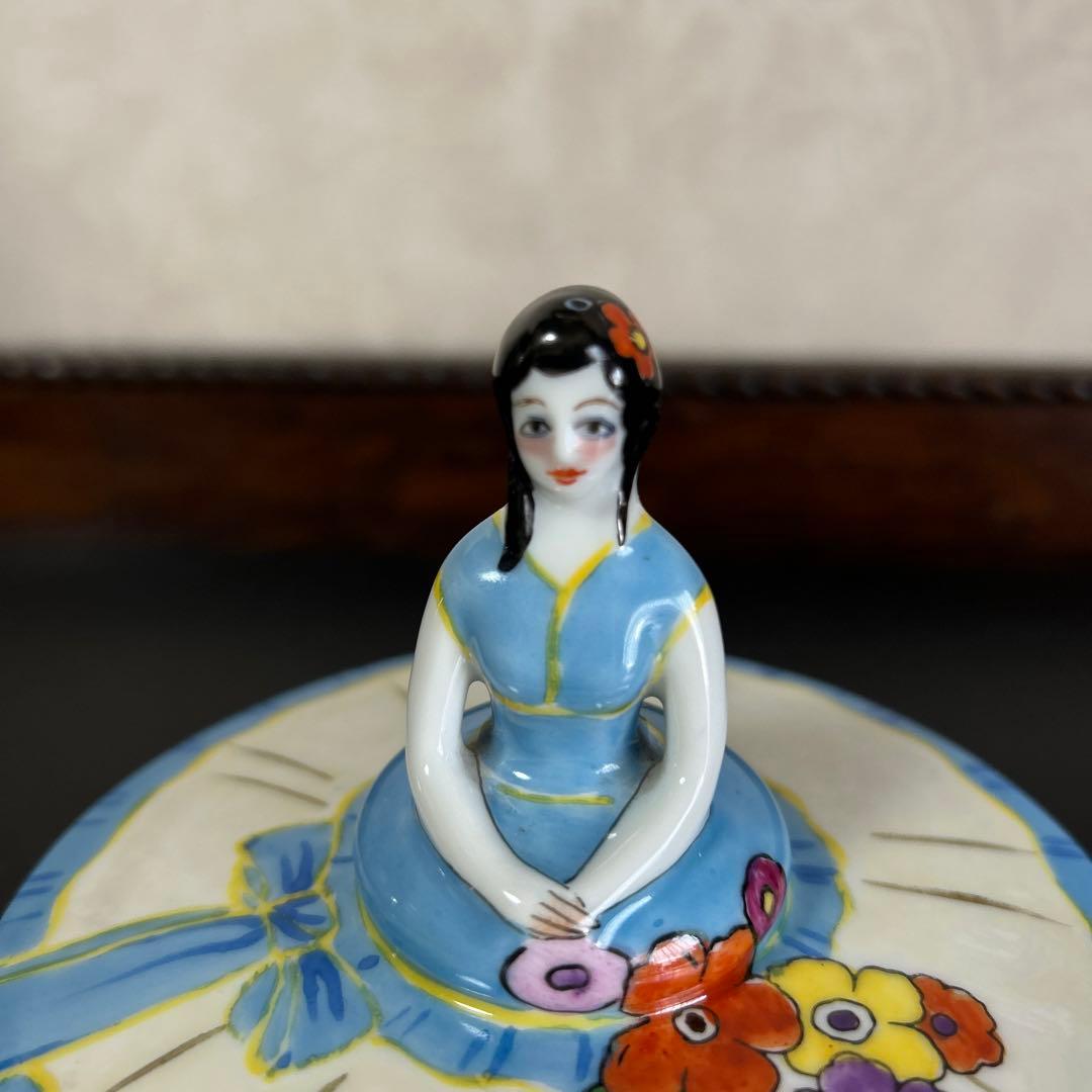 オールドノリタケラスター彩 デコレディ　キャンディボックス　 ドレッサードール