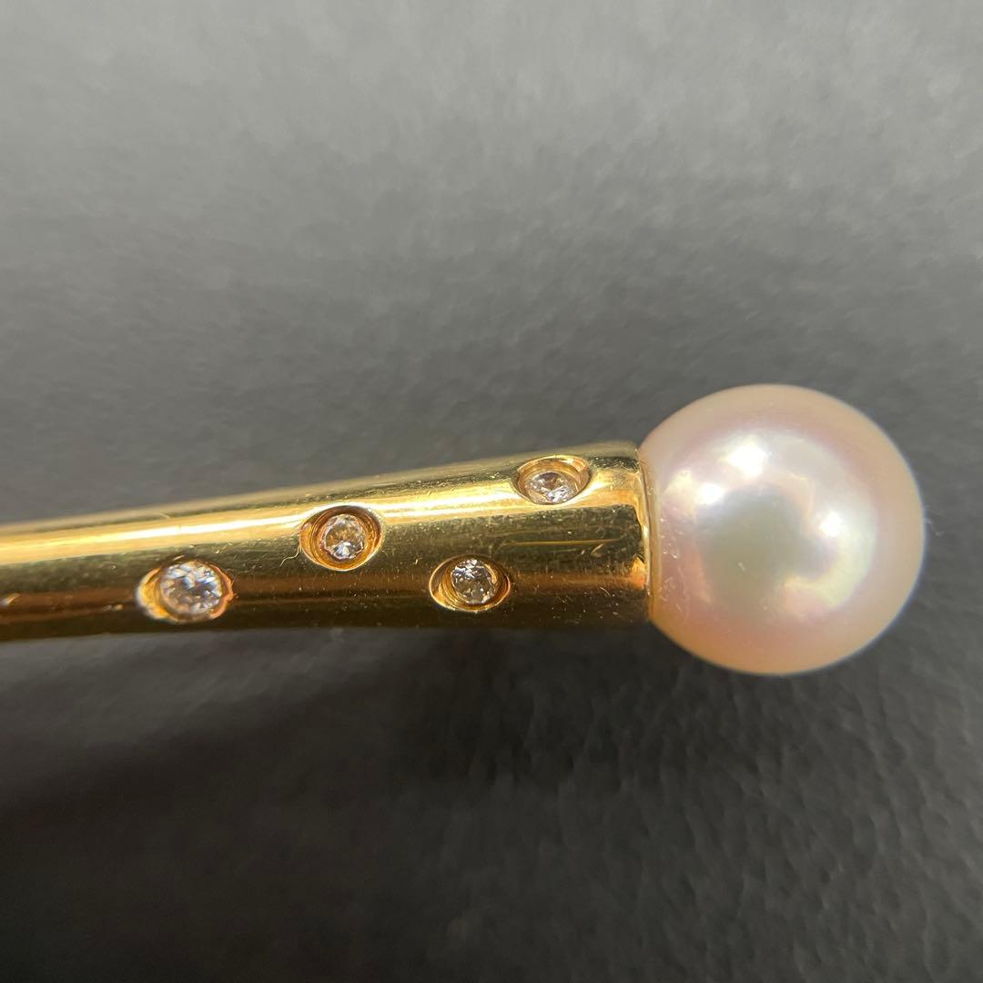 18KT パールとルビーのブローチ