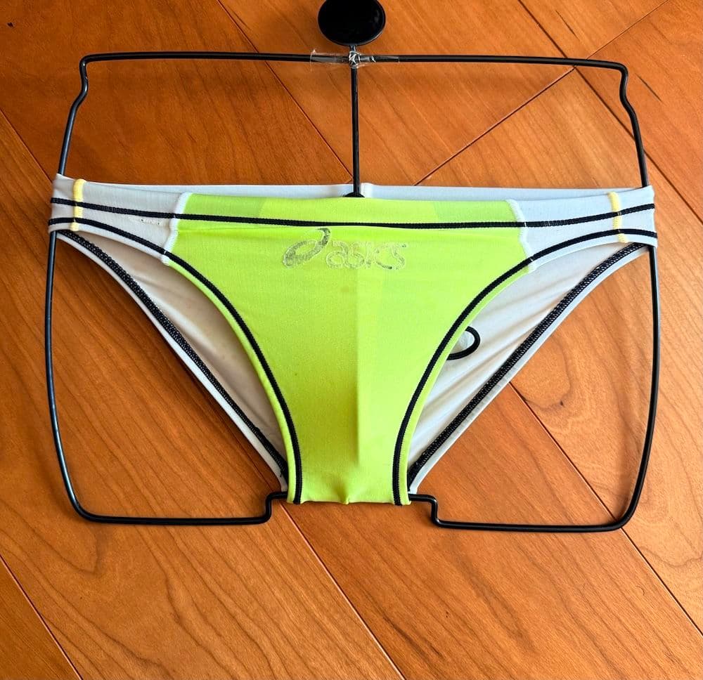 asics 水がはじけるP2 蛍光イエロー×ホワイト 3S 競パン 競泳水着