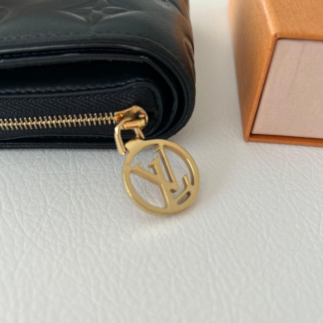 ルイヴィトン　ポルトフォイユルー　ノワール　黒　ラムレザー