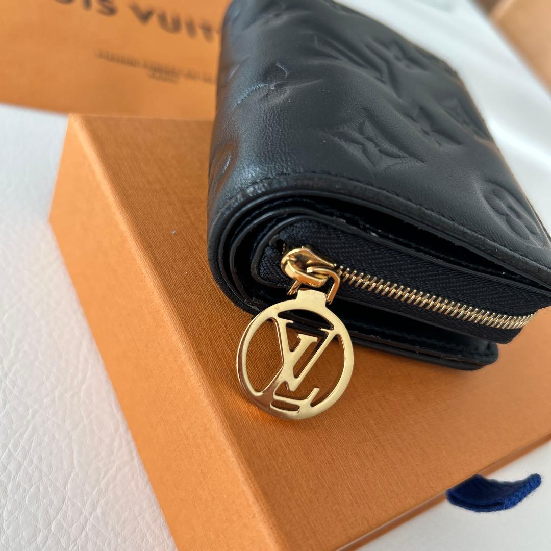 ルイヴィトン　ポルトフォイユルー　ノワール　黒　ラムレザー