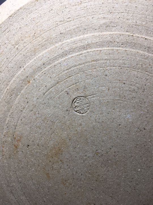 【茶道具】阿漕焼 福森比路志作　比路志造 高取四方耳付水指 水指109