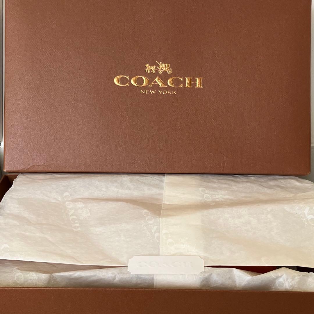 【新品未使用】COACH カーフレザー ペンシルケース　サンバ　オレンジ　箱付き