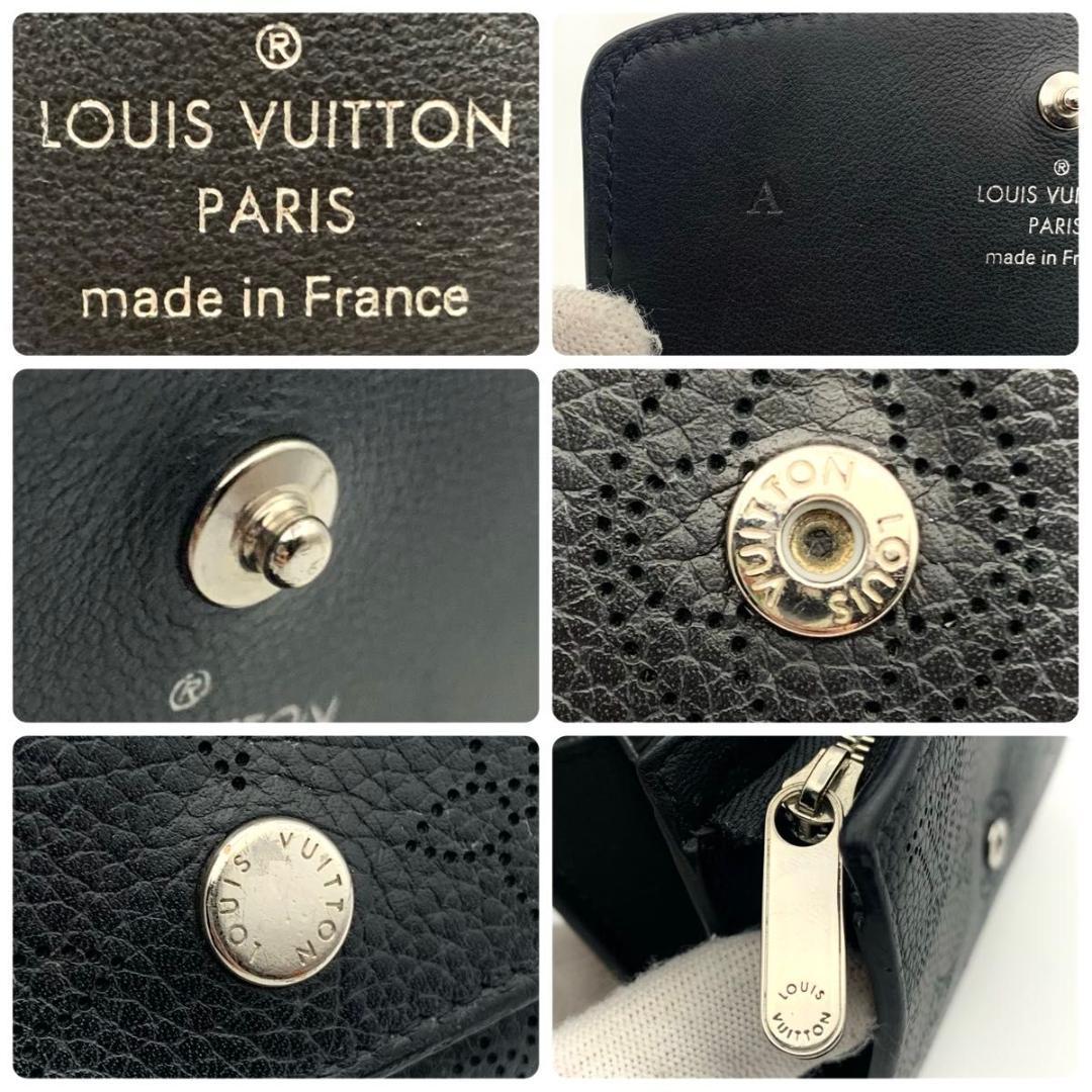 鑑定済み ルイヴィトン ポルトフォイユ イリス コンパクト 財布 マヒナ 黒