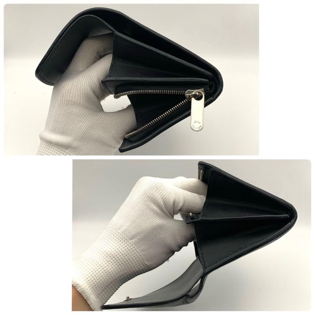 鑑定済み ルイヴィトン ポルトフォイユ イリス コンパクト 財布 マヒナ 黒