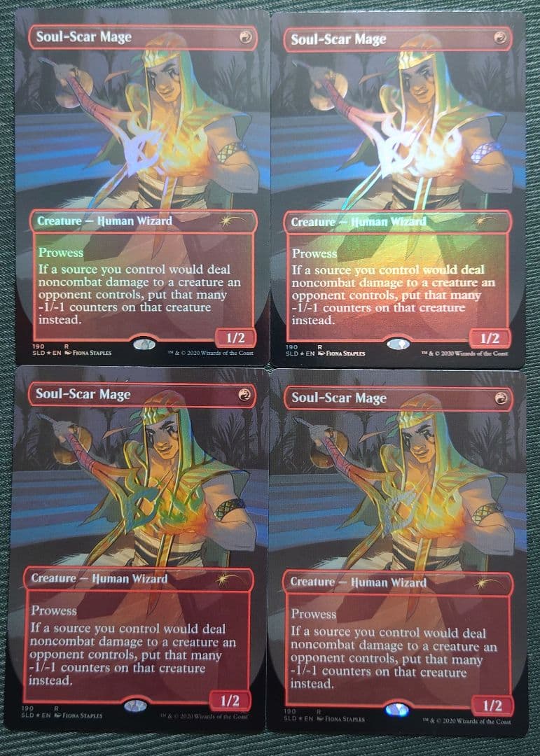 mtg 損魂魔道士 拡張アート FOIL 英語版 ４枚セット 190 sld