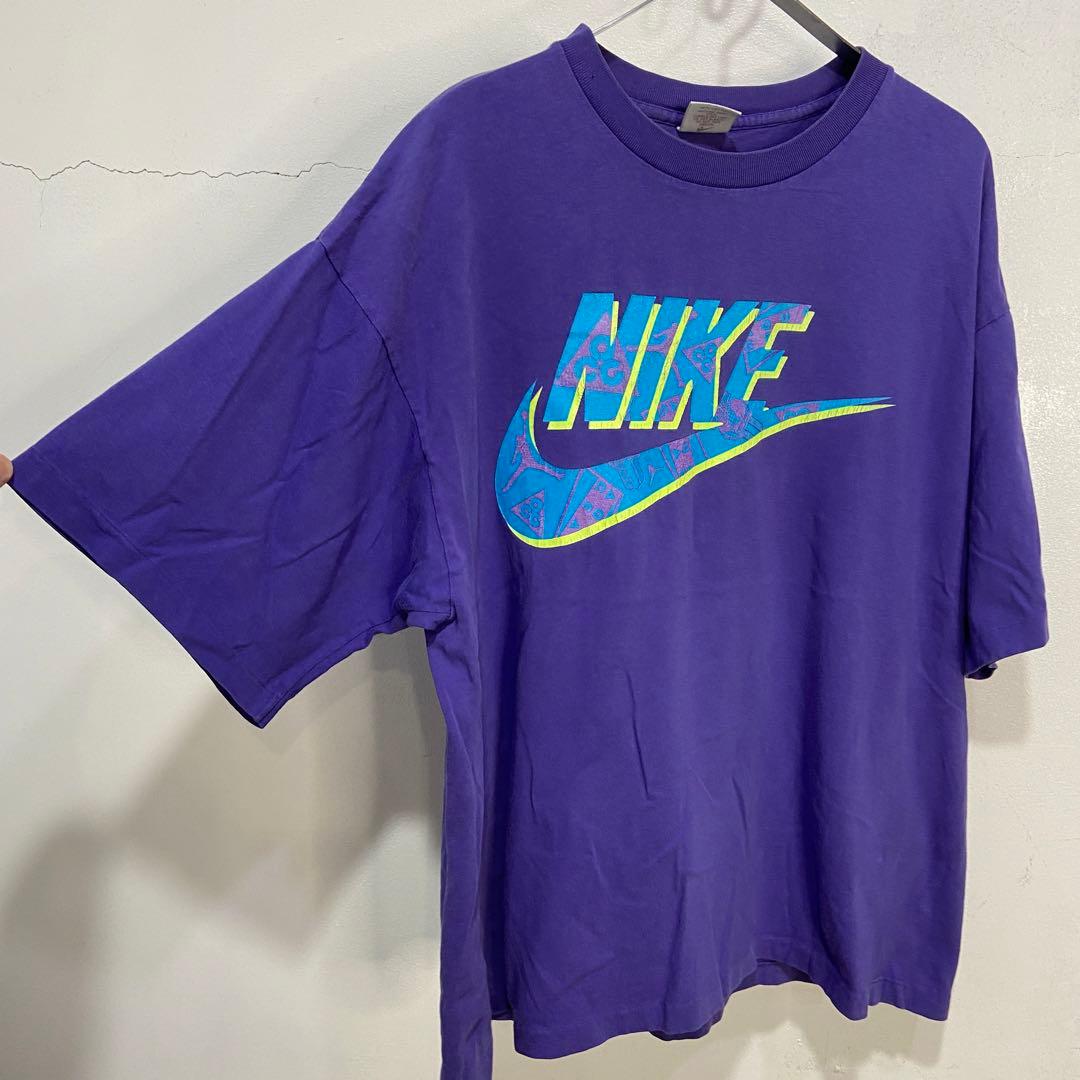 大橋太一 90s☆USA製☆NIKE☆ロゴTシャツ☆銀タグ☆ACG☆アクア