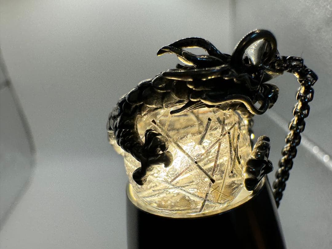 【怪蟲伝闘さん専用】ブラックルチル　ペンダントトップ　虹あり　S925