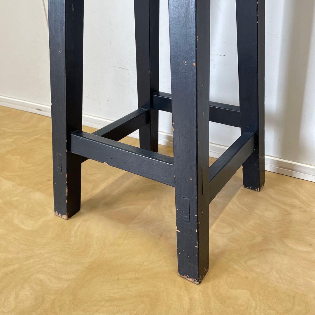 木製スツール 丸椅子 ハイスツール ビンテージ インダストリアル 黒 ブラック