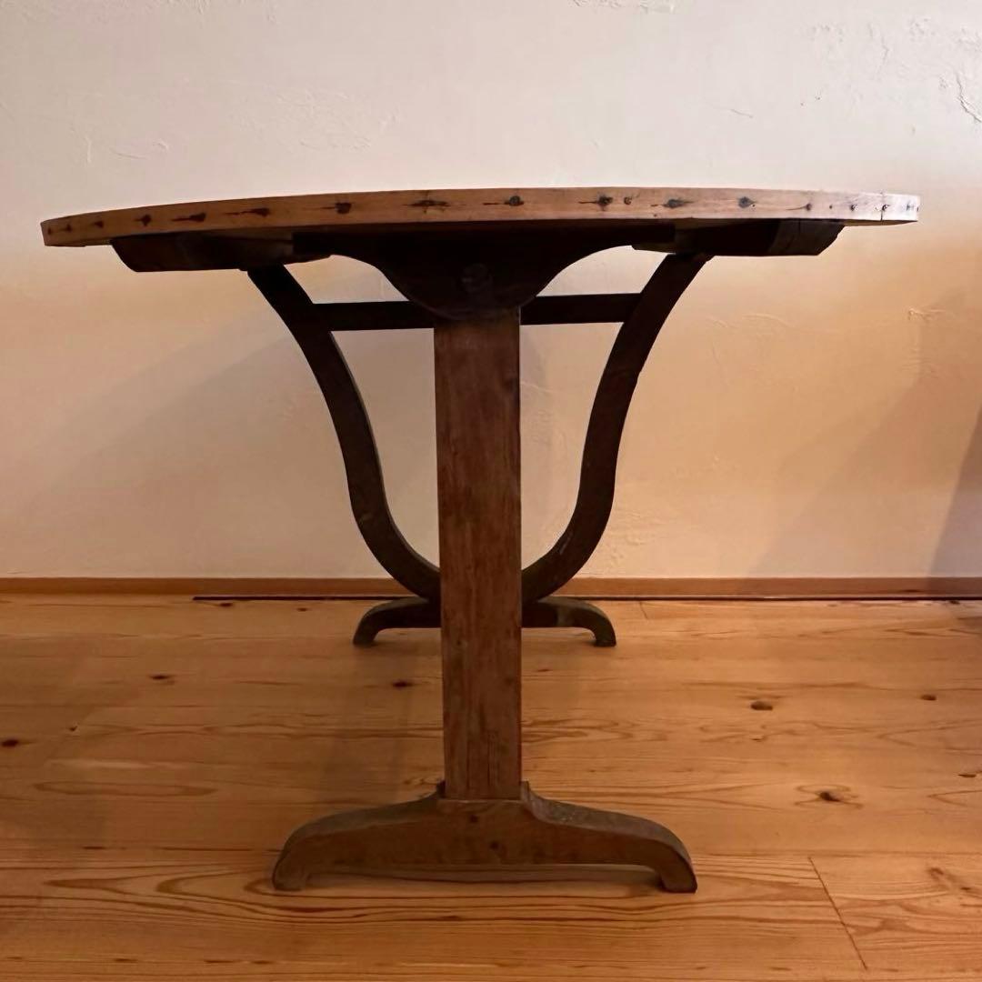 アンティーク　ワインテーブル　テイスティング　フランス　ヴィンテージ　ラウンド