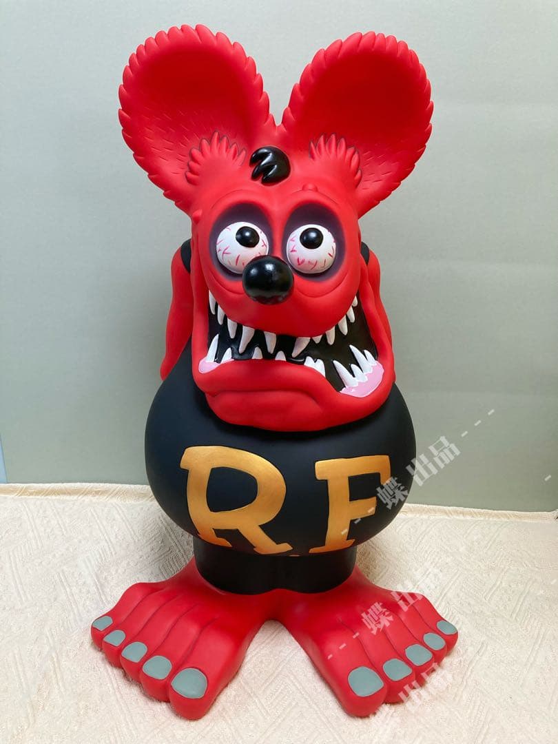 新品未使用 Rat Fink フィギュア ラットフィンク 赤色 巨大貯金箱