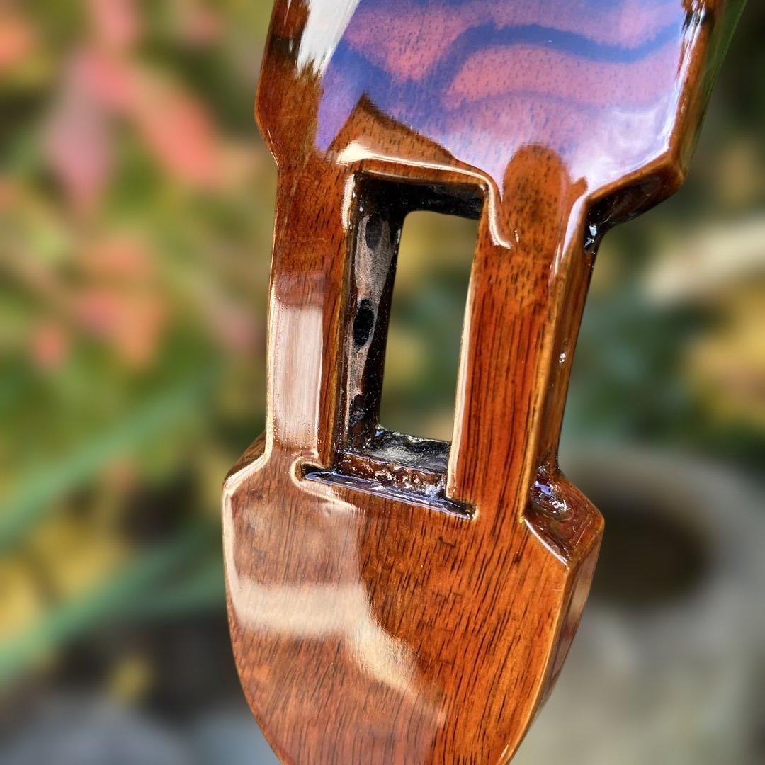 三線　棹　黒檀系　名工　岸本尚登作