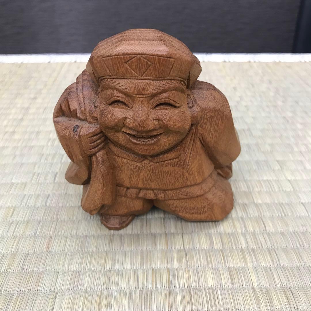 山中象堂作　可愛い木彫の大黒さま