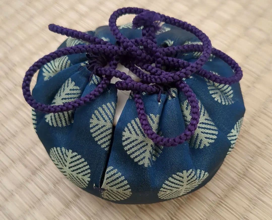 大海茶入 木二作 唐松緞子【茶入れ 茶道具】