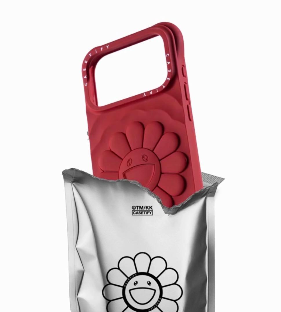 【新品/レッド】CASETiFY×村上隆 ウェーブシリコンフラワースマホケース