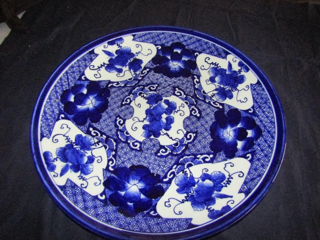 次代に残してほしい一品　伊万里べろ藍大皿　明治（A301)