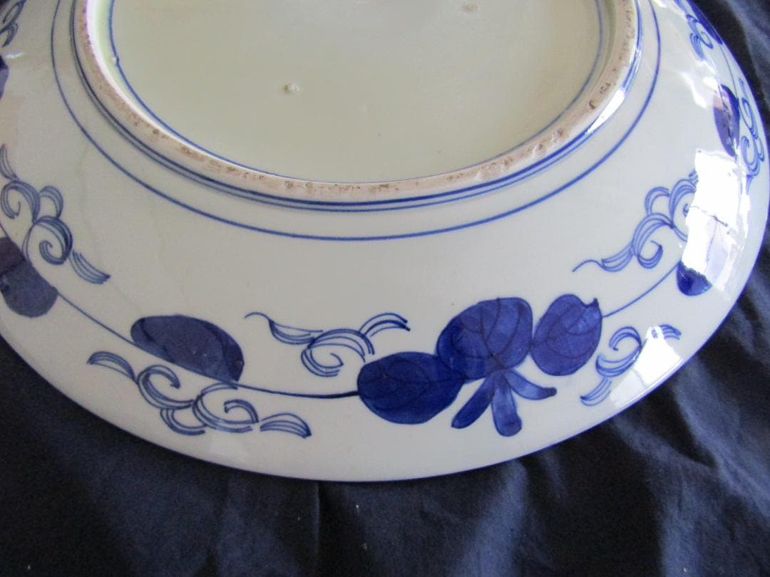 次代に残してほしい一品　伊万里べろ藍大皿　明治（A301)