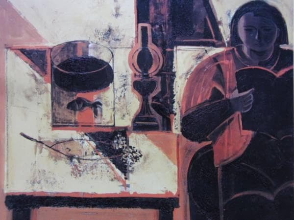 島田章三、【人と卓上のコンポジション】、希少な額装用画集より