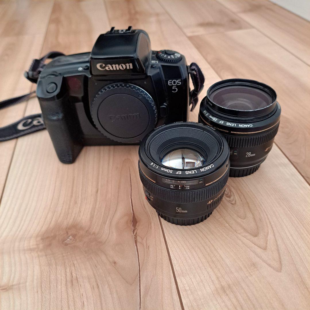 Canon EOS 5 フィルム　2本EFレンズセット　動作未確認