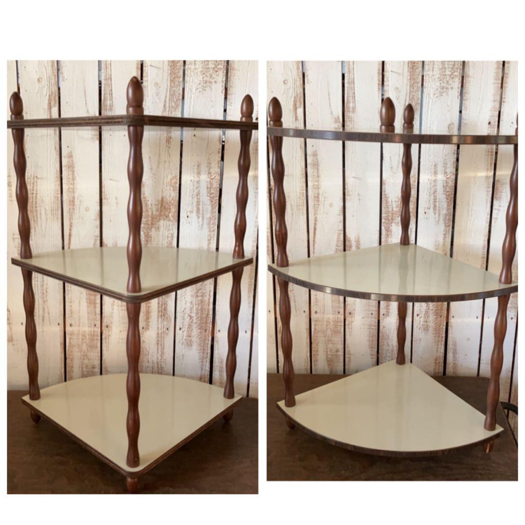 珍品‼️ ヴィンテージ　リバーシブル　コーナーラック ブラウン　＆　ホワイト