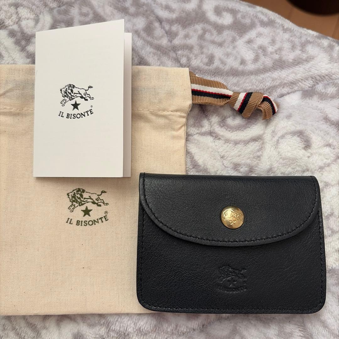 IL BISONTE カードケース お財布 ネイビー