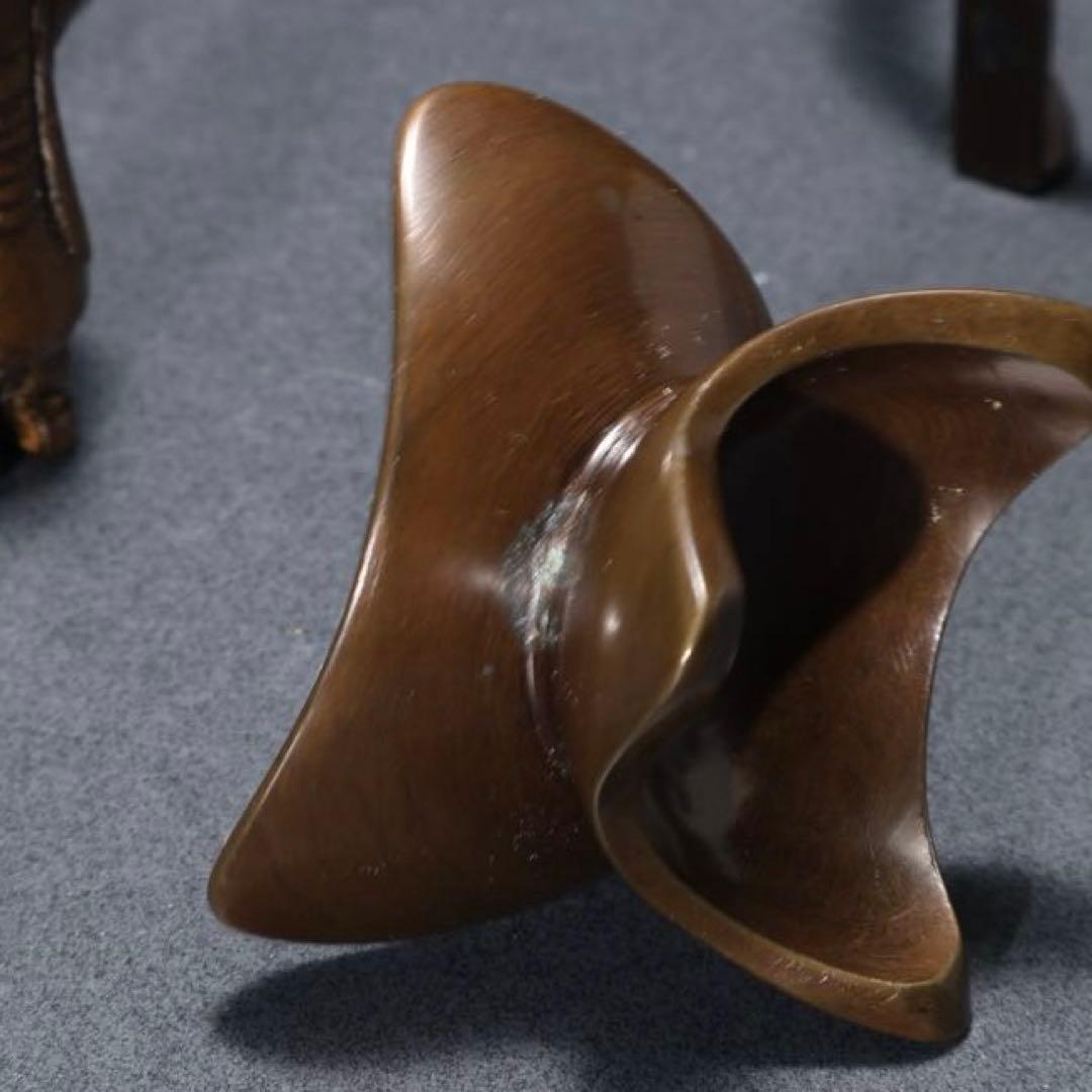 【茶道具】七種蓋置　唐銅　和雲　共箱　R1625N3