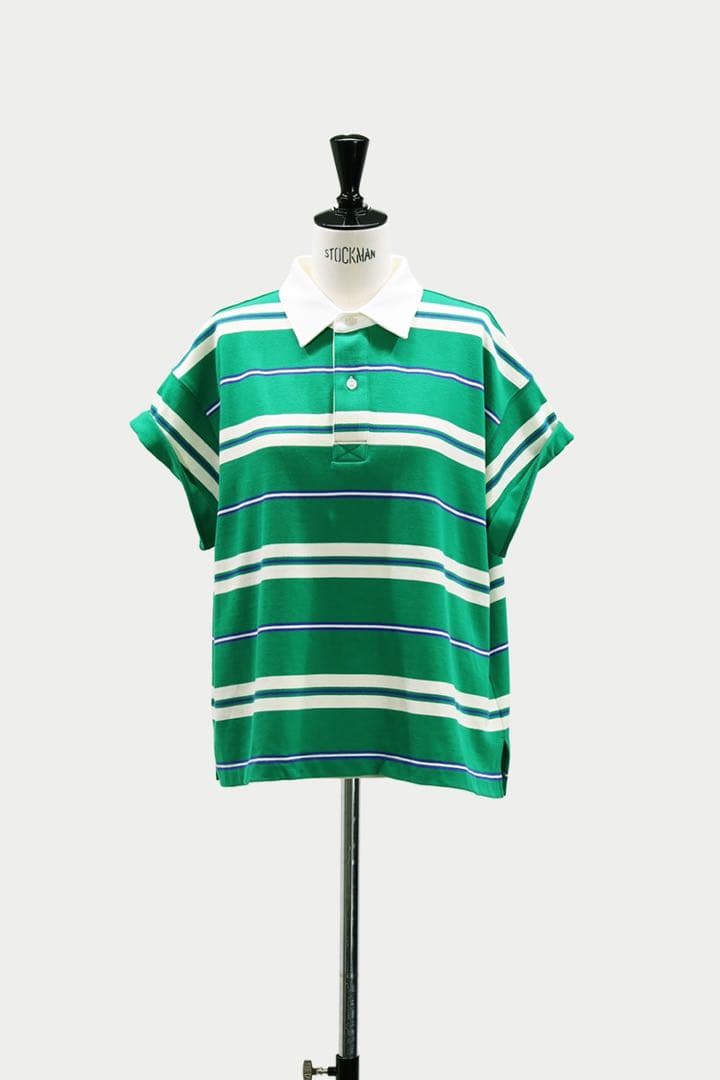 【新品】MACHATT マチャット　ボーダーラガーシャツ　グリーン