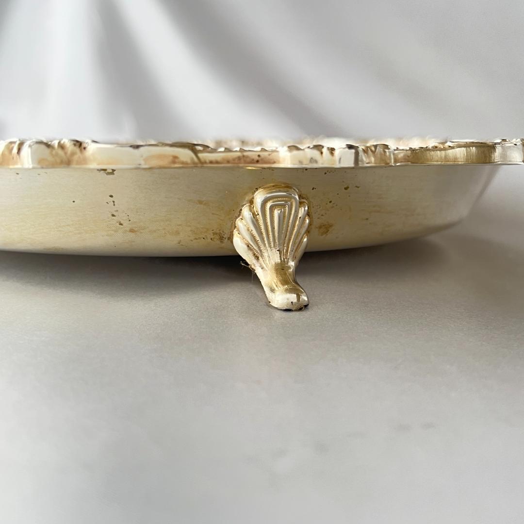 【POOLE】サルヴァ / ドリンクトレー【シルバープレート】30cm フット付