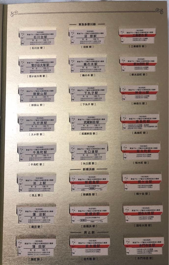 【希少品・新品】東急100周年記念入場券セット