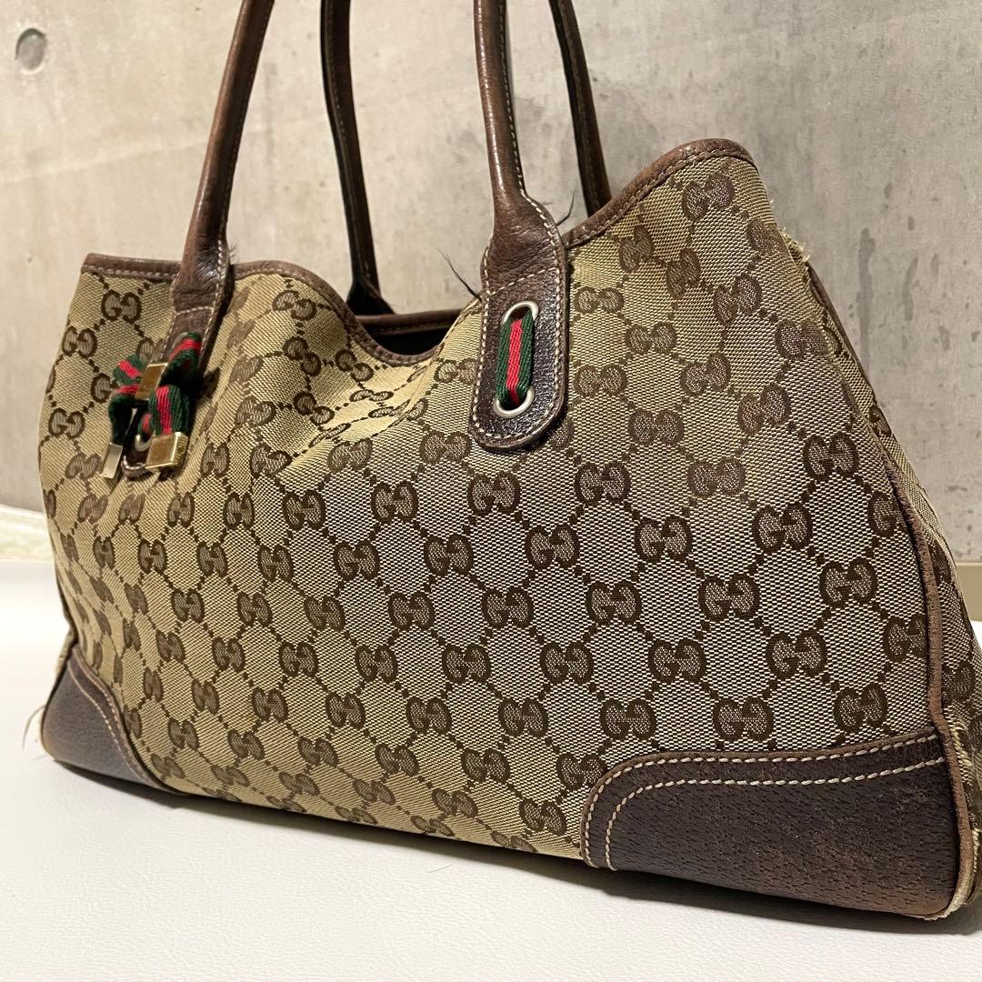 グッチ ハンドバッグ プリンシー シェリーライン GG柄 キャンバス バイカラー