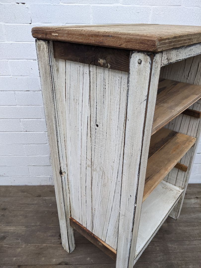 古材飾り棚　白