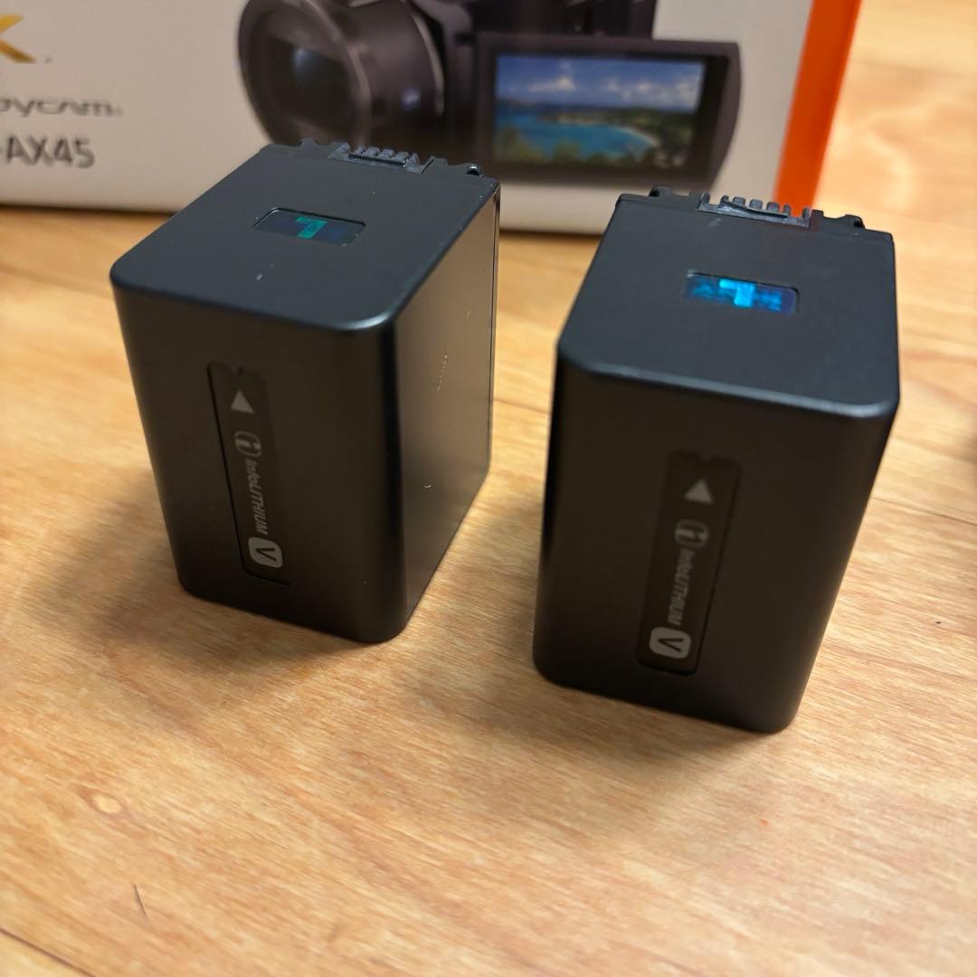 極美品 SONY FDR-AX45 4Kビデオカメラ バッテリー2個付