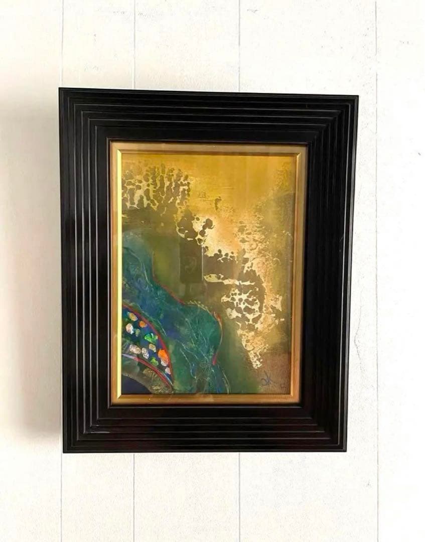 美術品 アート作品 抽象画　ゴールド　アンティーク雑貨　昭和レトロ　絵画　開運
