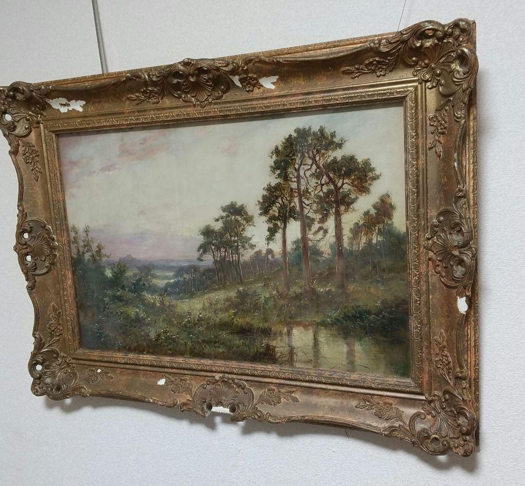 10日限定 L.Richard「サレーの風景」油彩12号 19末・20世紀初頭