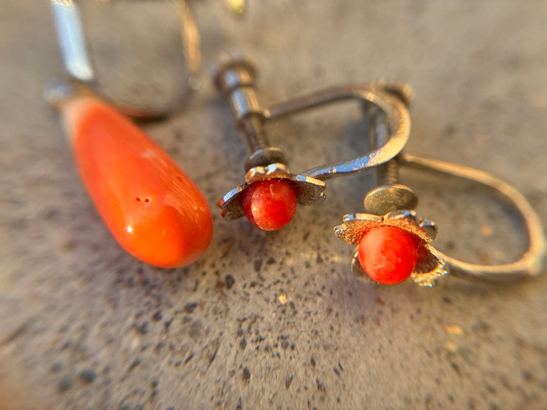 優*希様 ネックレス　リング　ブローチ　イヤリング　セット　珊瑚　さんご　サンゴ