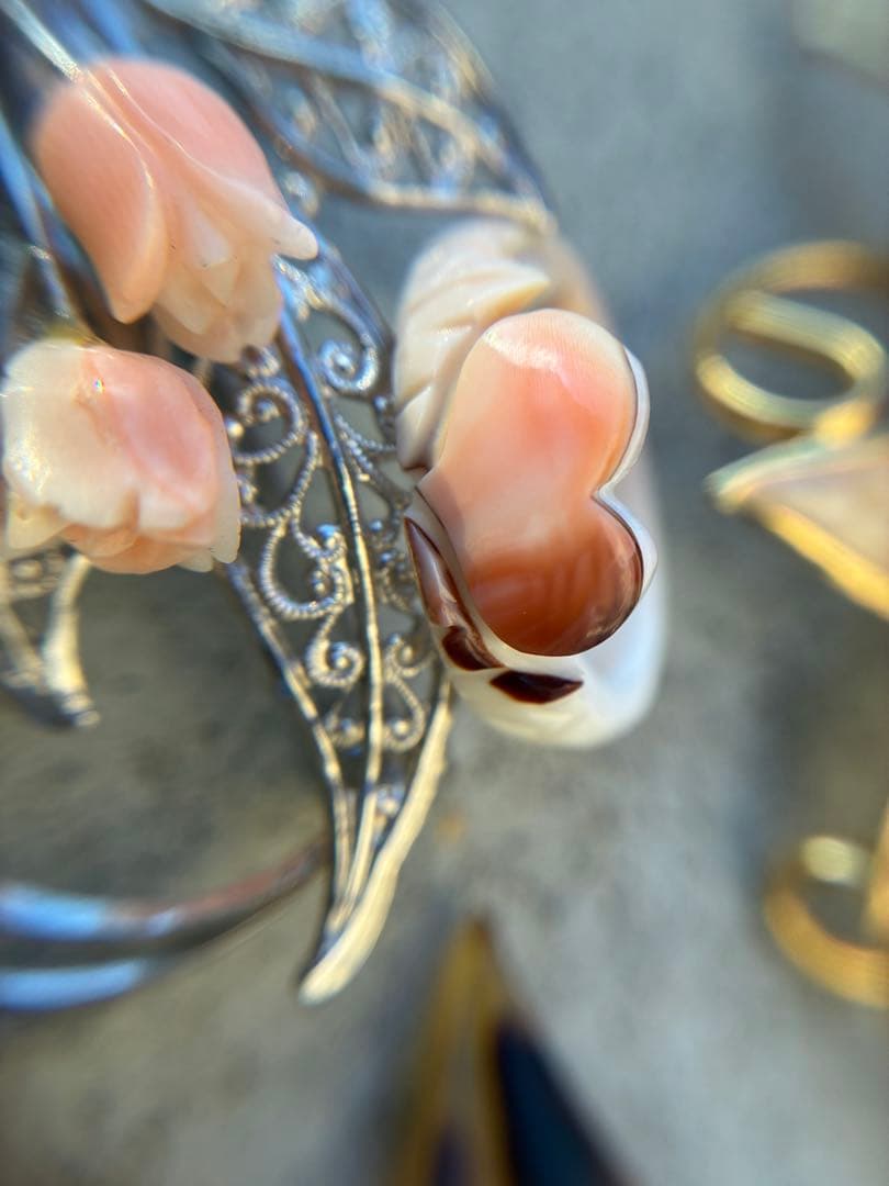 優*希様 ネックレス　リング　ブローチ　イヤリング　セット　珊瑚　さんご　サンゴ