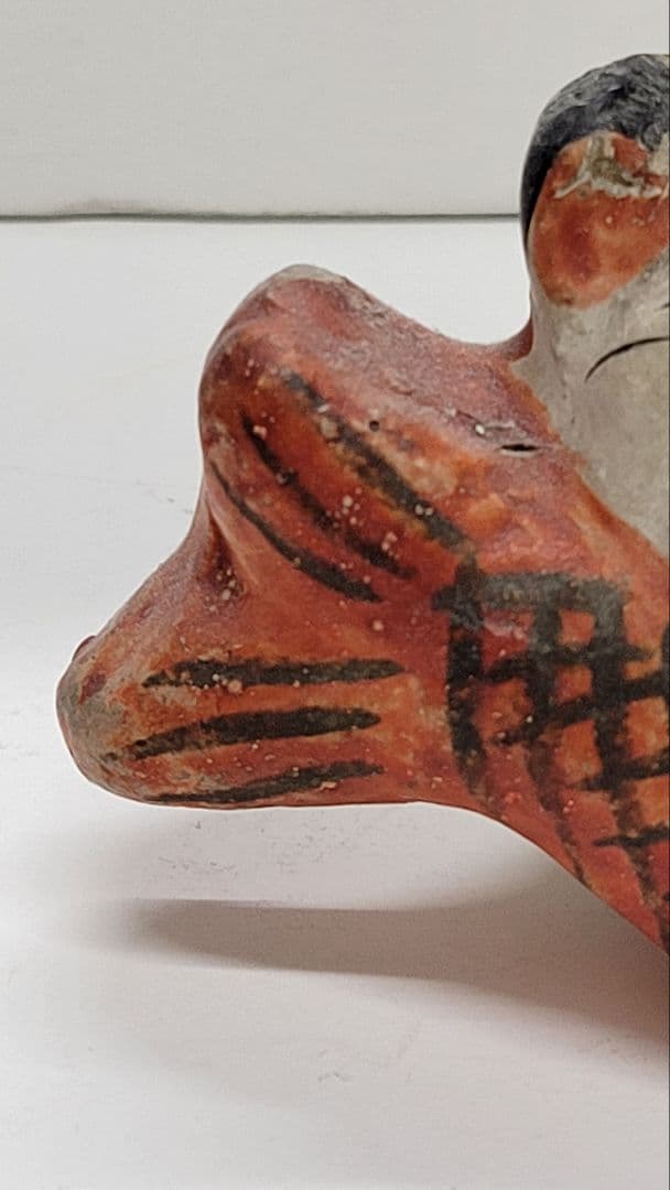 おめでたい③お正月玄関に 明治時代 鯛猫 ガラ入 古い練り人形 土人形 郷土玩具