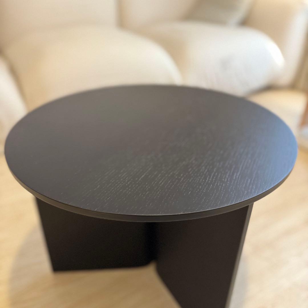 サイドテーブル・ナイトテーブル・ローテーブル SLIT TABLE WOOD ROUND SIDE TABLE